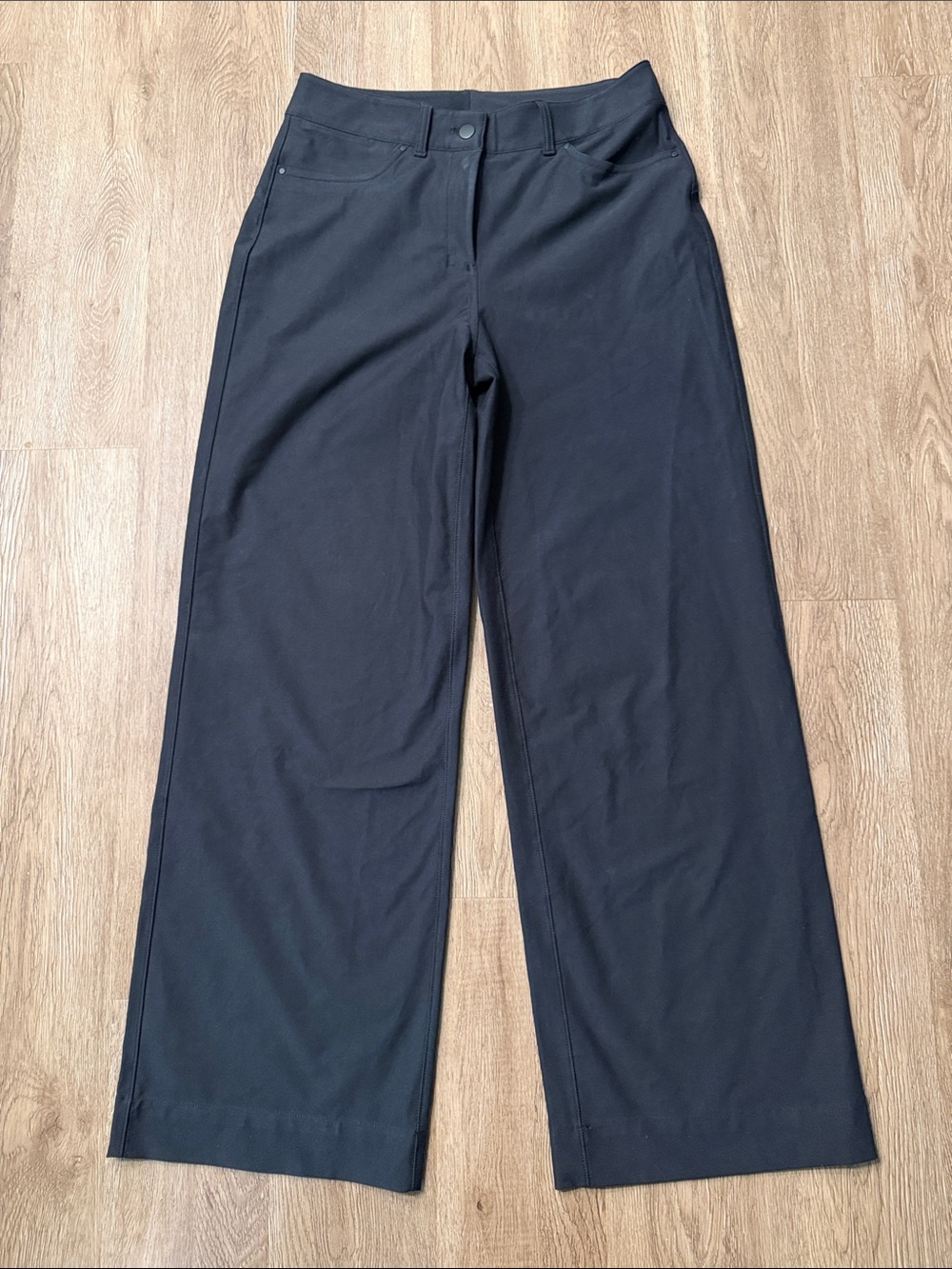 Lululemon City Sleek 5-Pocket High Rise Wide Leg Pants Black Utilitech Size 29